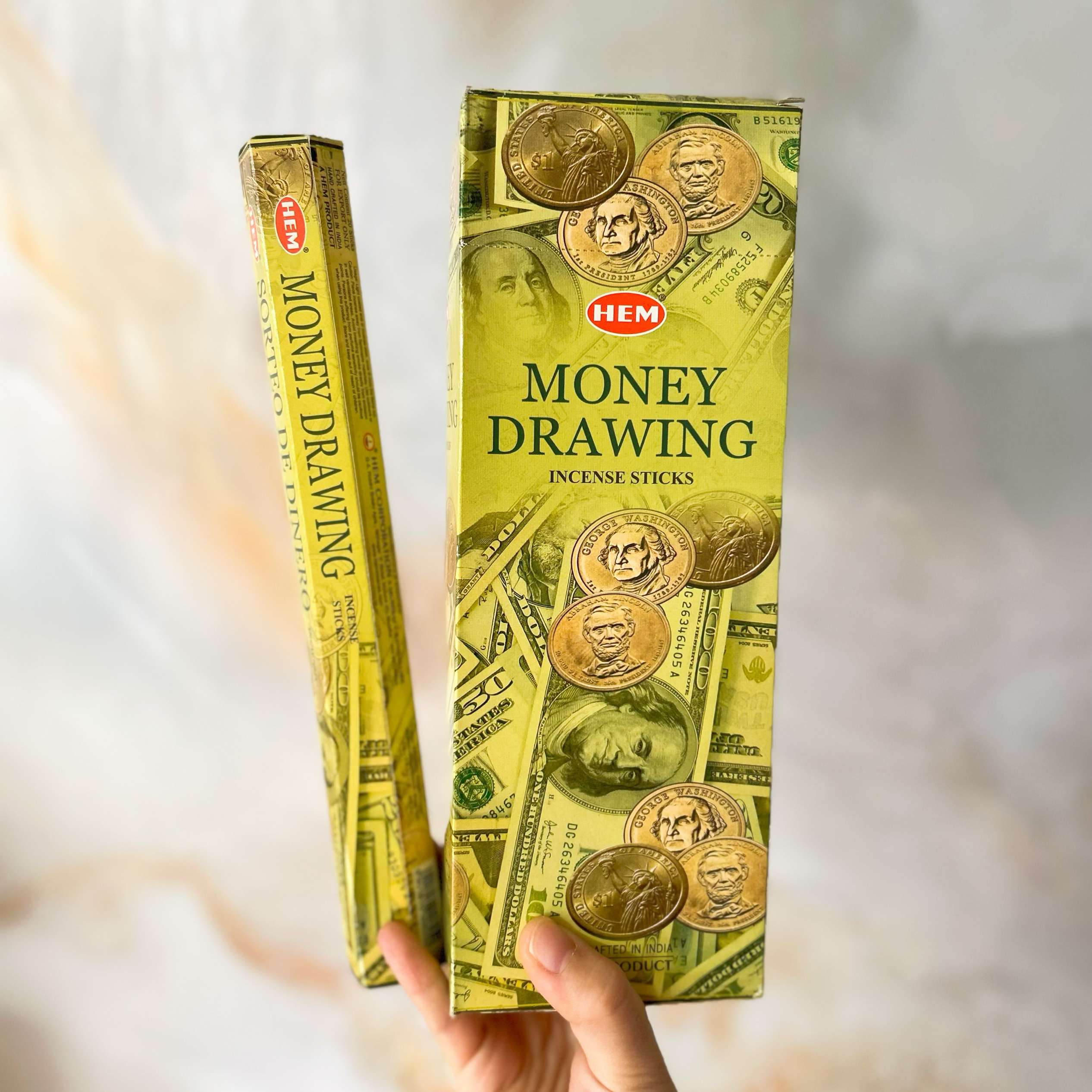 印度进口HEM money drawing 财源广进财富香家用供香 招美元香熏