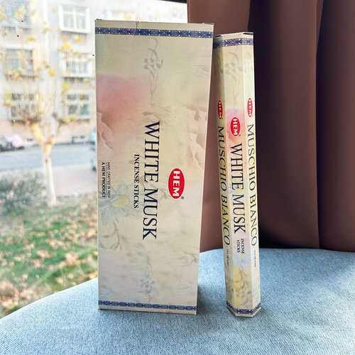印度进口正品HEM 白麝香 WHITE MUSK 竹签香线香室内卧室安神熏香