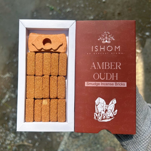 ISHOM印度进口香砖 琥珀沉香AMBER OUDH手工制作香薰熏香香氛净化
