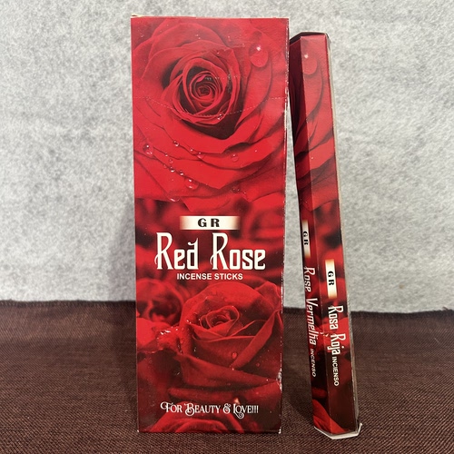 GR印度香线香红玫瑰Red Rose原装进口手工熏香室内除味衣橱盖味