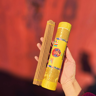 不丹雷龙DUCK款黄财神香手工粗藏香熏香佛香家用供香 长20cm粗4mm