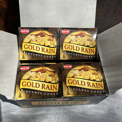 HEM印度进口塔香 金雨GOLD RAIN浓香版锥香室内持久正品香薰净化