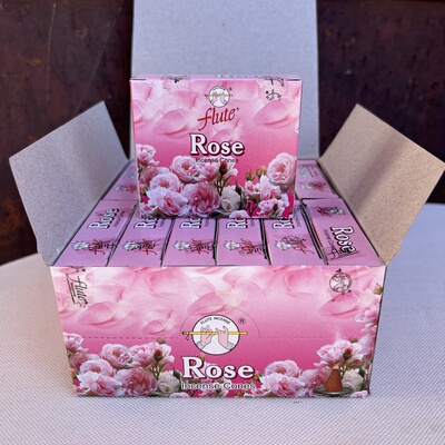 印度进口塔香flute老牌子-玫瑰香Rose 家用室内香薰锥香花香除味