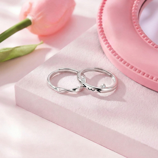 MAGICPOLE宠爱莫比乌斯s999足银对戒简约戒指一对情人节送女友