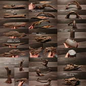 紫柚20 水族箱装 禅意摆件 饰乌龟晒台 小米鱼缸南美造景 沉木