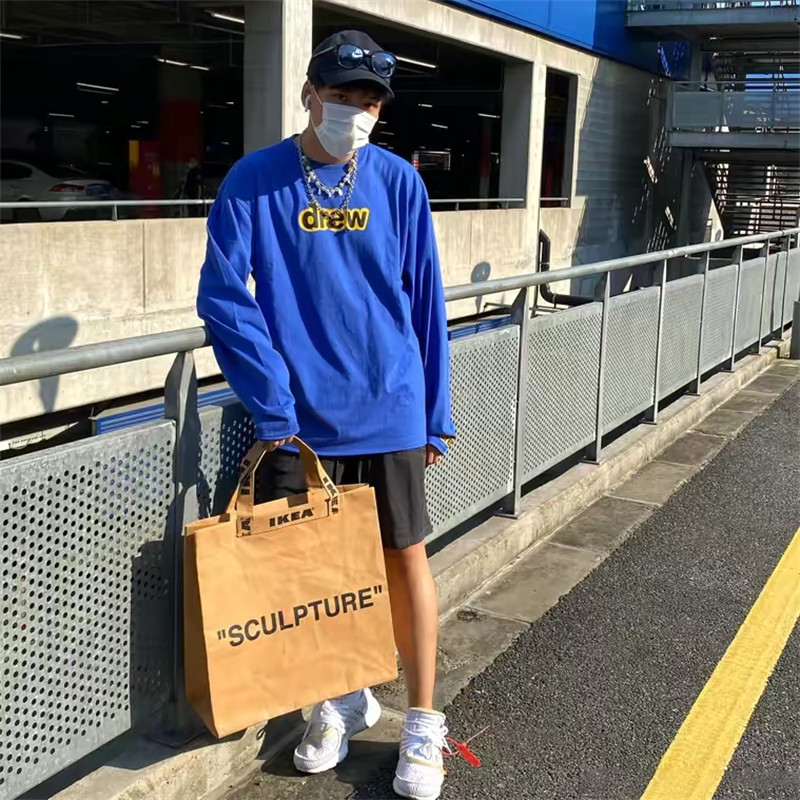 正品DREW字母印花短袖