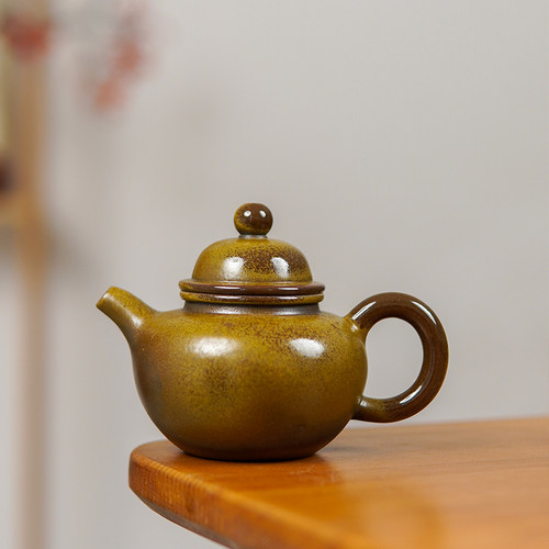 柴烧小掇球130cc 纯柴烧广西钦州坭兴陶原矿茶壶