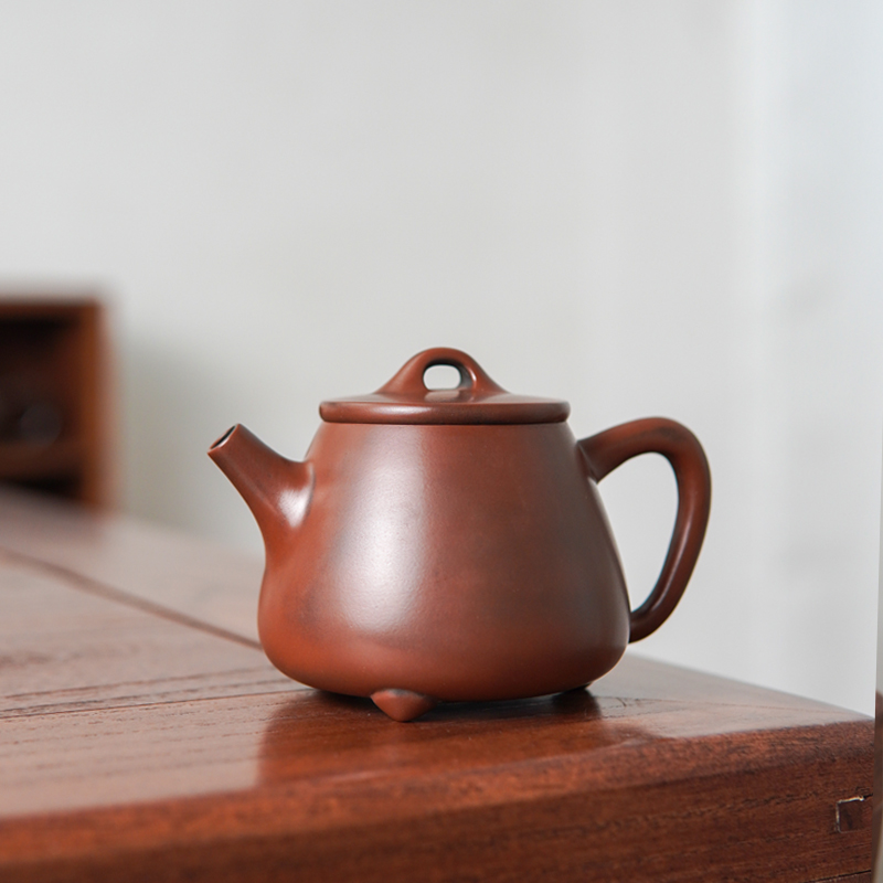 三足高瓢 约150毫升 纯手工制作广西坭兴陶原矿茶具