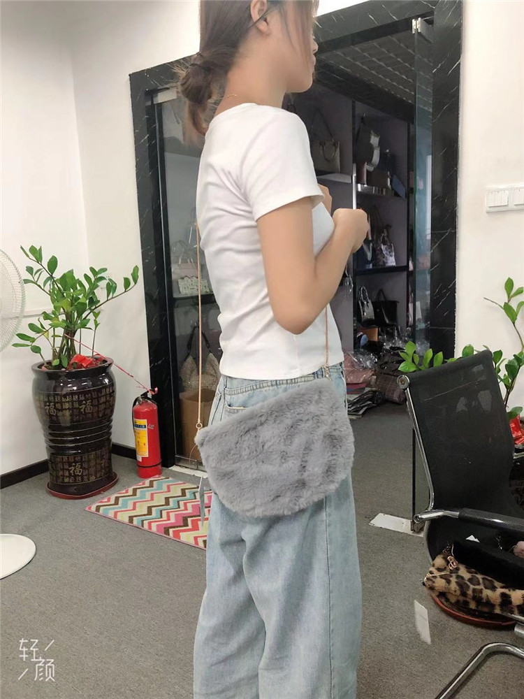 出口日单半圆毛毛包软萌女包链子单肩斜挎包女童包迷你小圆包289