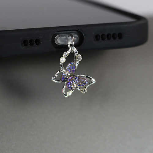 创意蝴蝶手机防尘塞挂饰