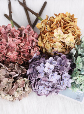 欧式秋色仿真绣球花 家居装饰花摆件塑料花 绣球花仿真花厂家批发