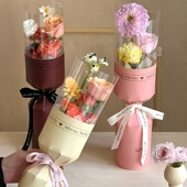 母亲情人节520包花纸防水圆筒英文单支定型片造型纸鲜花包装 材料