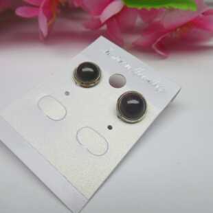 天然和田玉多宝耳钉紫色女情侣款S925银时尚潮流天然玉石DW紫