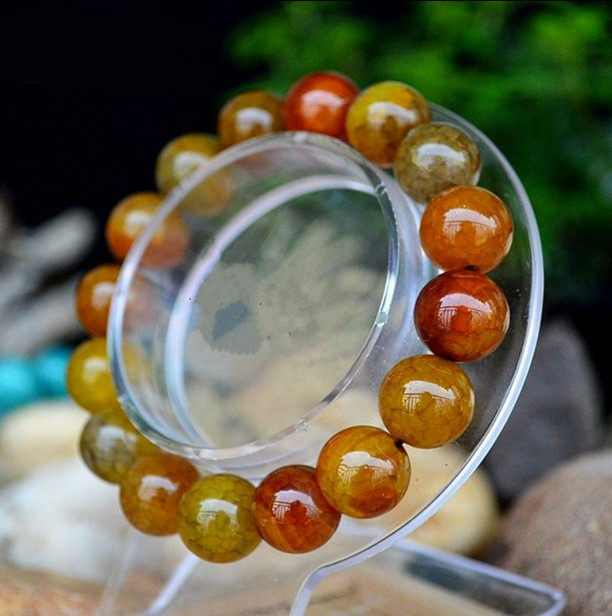 天然a级冰种龙纹玛瑙手链女石头佛珠手串男情侣饰品时尚礼物手链