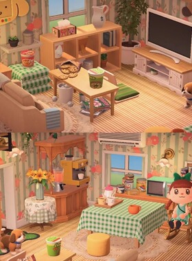 动森 温馨客厅 室内小房间装修80件 森动家具岛屿规划素材A139