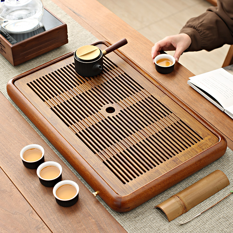 实木茶盘花梨木沥水储水式干泡盘