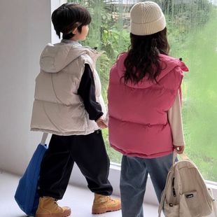 龙凤胎童装儿童兄妹装羽绒背心马甲2025新款男女童外穿坎肩外套冬