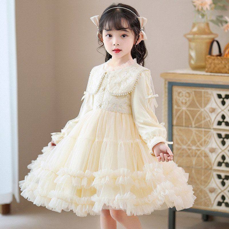 女童超好看连衣裙冬天加厚2025新款儿童生日主持礼服公主裙tutu裙