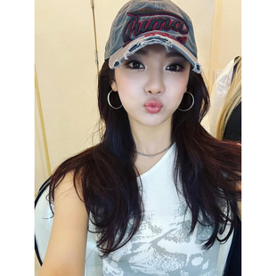 简约百搭韩系银色超大夸张圈圈耳环章若楠赵露思同款 气质素圈耳圈