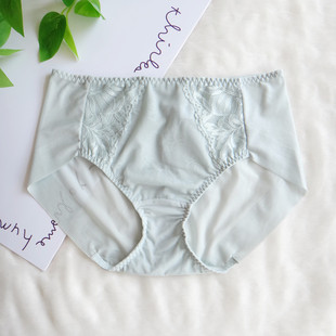 蕾丝中高腰无痕牛奶丝速干三角女内裤 大码 纯棉裆N179 清新薄款 夏季