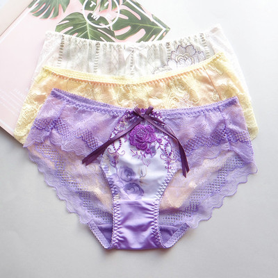 奢华性感网纱无痕舒适低腰紫色