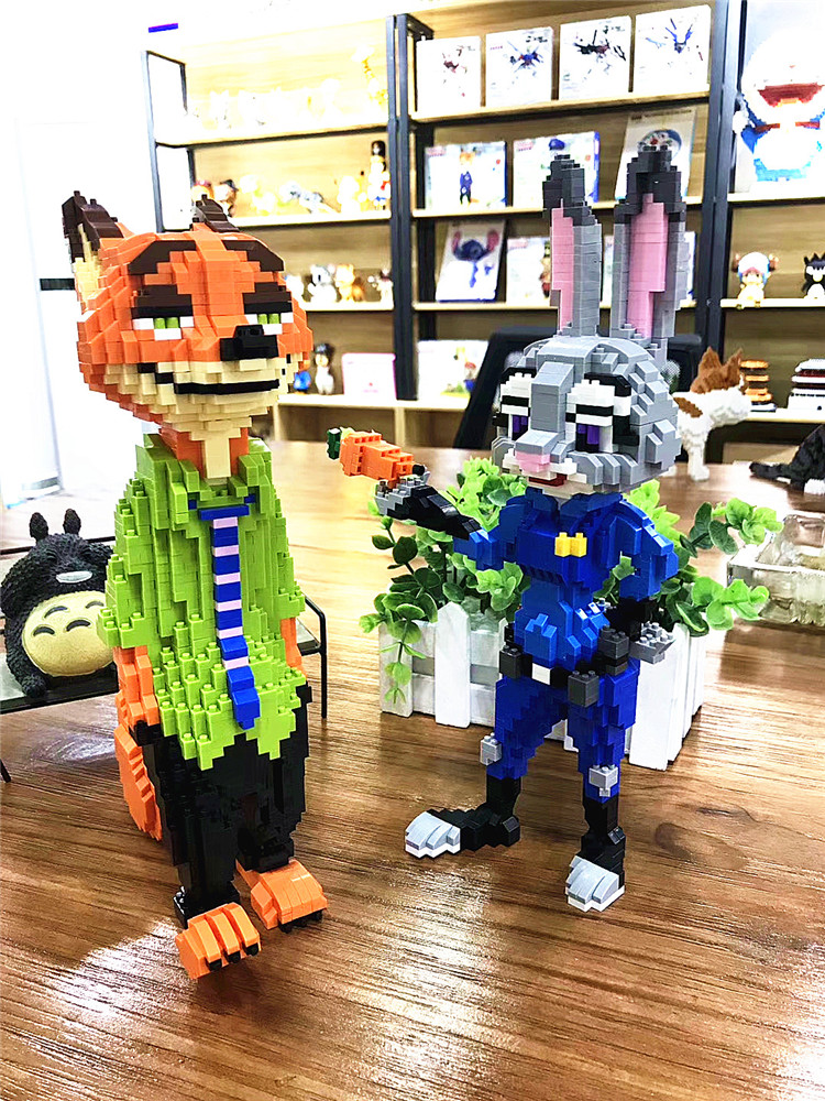 钻石益智成年玩具狐狸兔子拼插