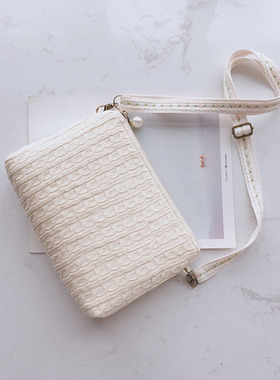 lo手工自制独家原创毛线斜挎小包包单肩手机包杂物包腋下包小方包