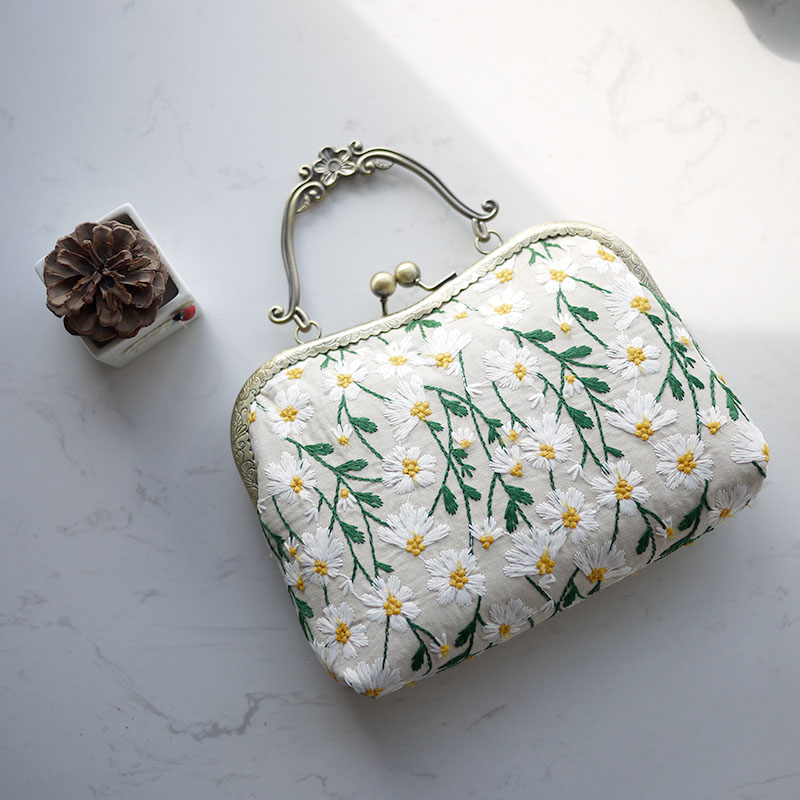 自制小雏菊复古手工包包女生妈妈