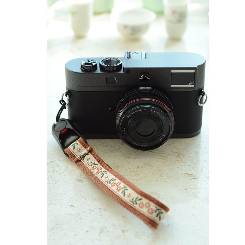 手工自制刺绣帆布手腕带手拎防摔相机手机通用短绳