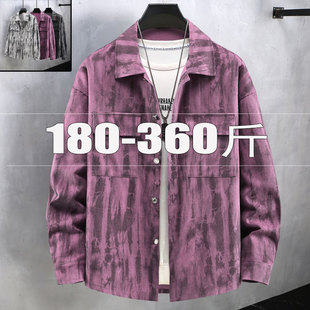 遮肚子痞帅休闲11XL 牛仔外套夹克翻领褂子秋冬大码 350斤长袖 衬衫