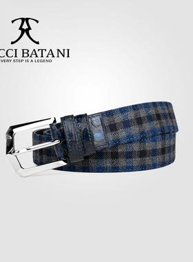 Scabal联名BucciBatani手工鳄鱼皮腰带男士时尚百搭