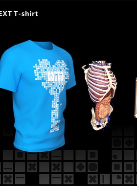 电波小子AR知识类T恤 NEXT T-shirt系列 人体解剖 夏季全棉短袖