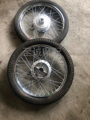 老本田H100S A100 TR125摩托车 前后轮毂 车圈辐条总成 钢圈