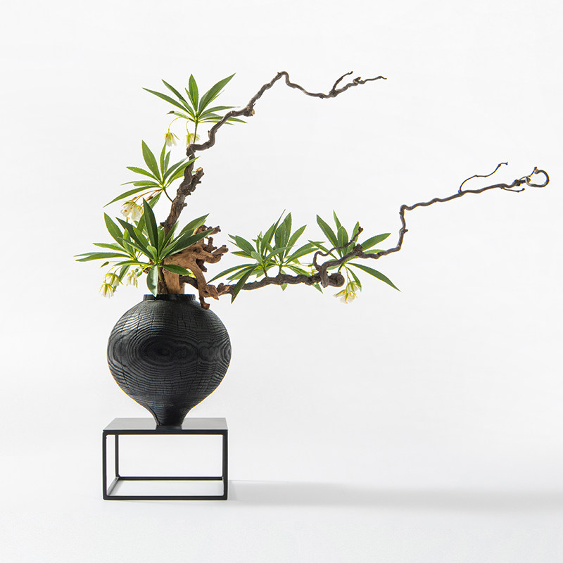 新中式禅意枯木仿真绿植摆件样板房玄关柜饭厅酒柜别墅高档装饰品