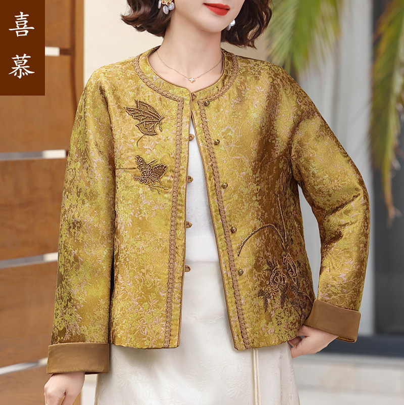 喜慕新中式妈妈春装外套2026新款洋气中老年女阔太太国风唐装上衣