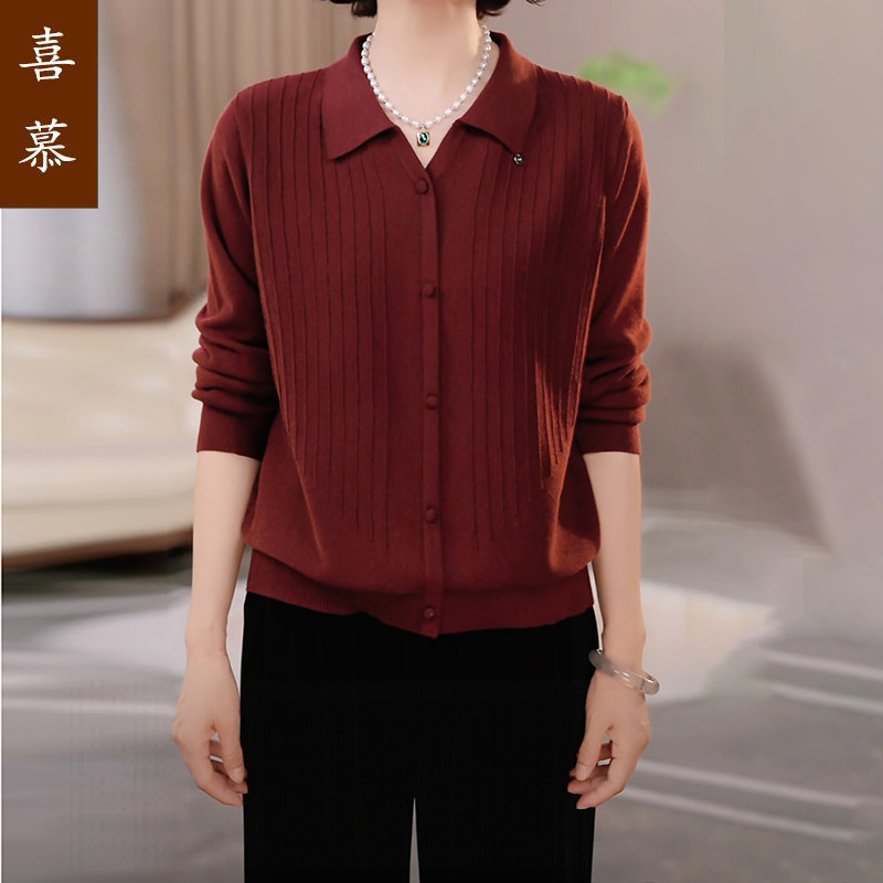 中老年妈妈保暖毛衣秋冬加厚