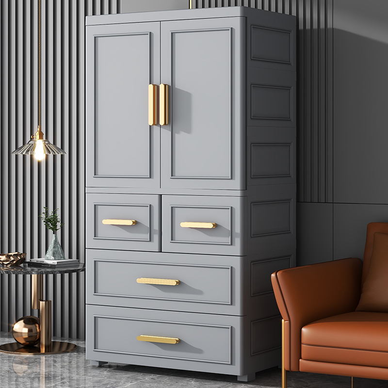 欧式简易儿童衣柜家用卧室塑料挂衣橱婴儿宝宝特大抽屉式收纳柜子