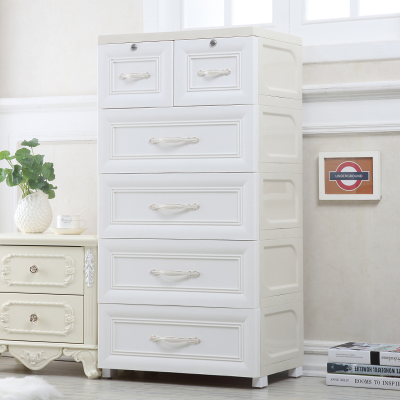 大号欧式塑料抽屉式收纳柜储物柜儿童整理箱宝宝衣柜婴儿五斗柜子