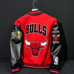 2024新款高级感美式公牛棒球服男休闲夹克外套青年春秋款潮牌ins