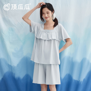顶瓜瓜女士纯棉短袖短裤家居服