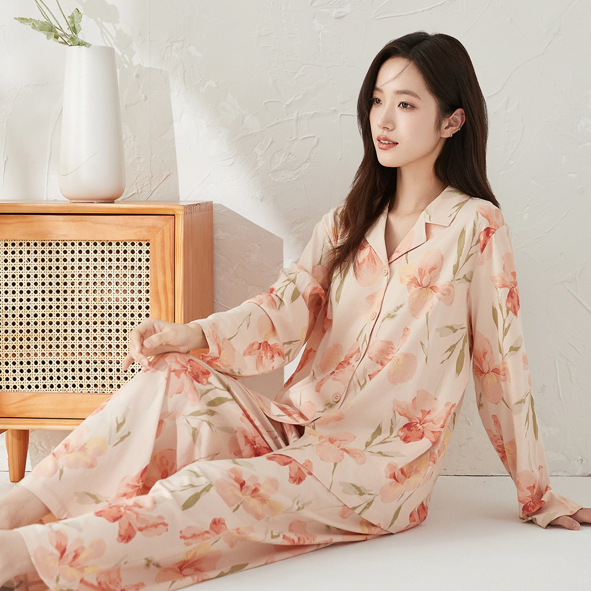 顶瓜瓜女士春秋新品纯棉睡衣套装