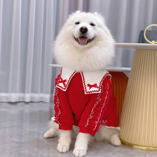 【小尾巴宠物】中大型犬大狗狗樱桃新年衣服喜庆公主裙子薄厚可选