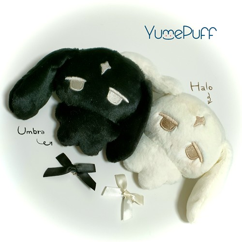 YumePuff原创黑白双子毛绒小兔子玩偶毛绒玩具布娃娃 光晕与暗影