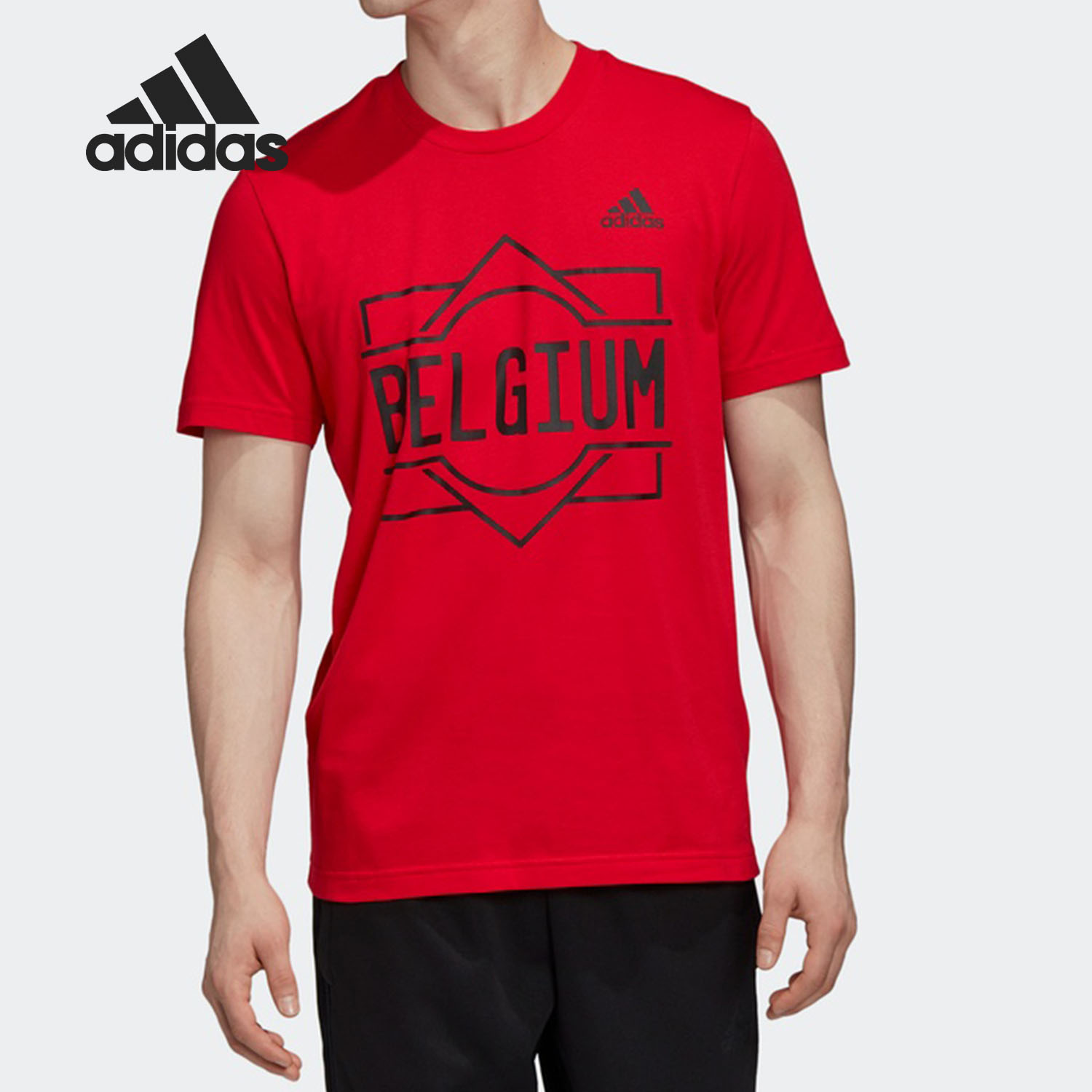 Adidas/阿迪达斯正品 BELGIUM夏季新款男装足球运动短袖T恤FT6050