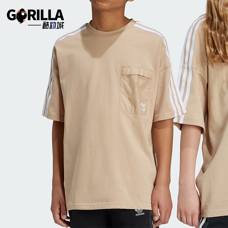 阿迪达斯大童运动休闲短袖