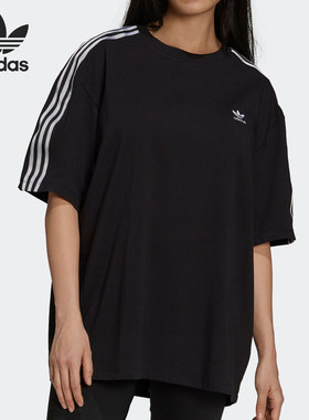 Adidas/阿迪达斯正品三叶草新款女休闲透气时尚潮流T恤H37811
