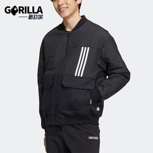 Adidas/阿迪达斯正品neo男女款休闲保暖立领棉服外套HN4775