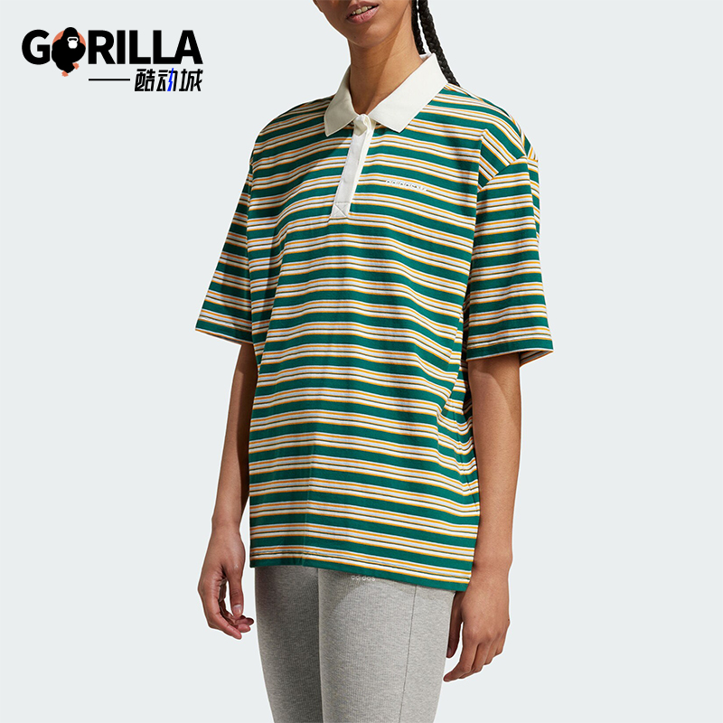 阿迪达斯女士运动休闲POLO衫