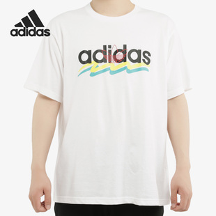 女子运动休闲短袖 Adidas 新款 夏季 T恤FK9614 阿迪达斯正品