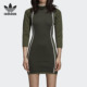 弹性连衣裙 三叶草女子圆领针织短袖 DH4550 阿迪达斯正品 Adidas